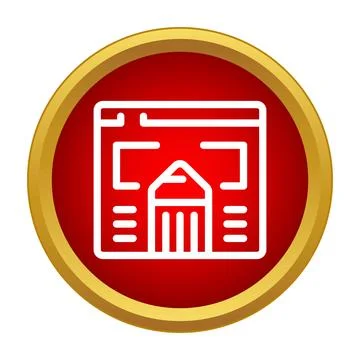 Website layout icon with pencil for design イラスト素材
