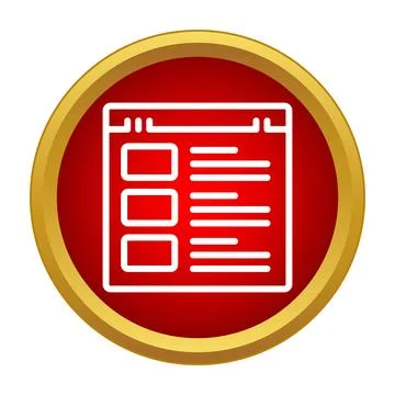 Website layout interface icon showing content boxes Stock Illustration