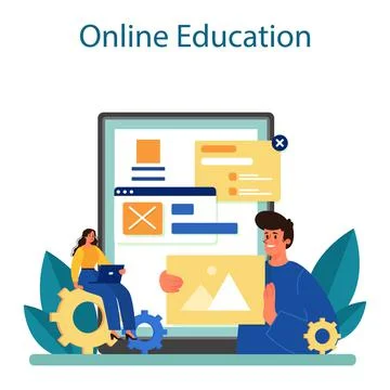 Website layout online service or platform. Web development Stockillustratie
