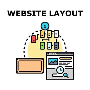 Website layout planning and development process イラスト素材