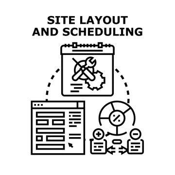 Website layout planning and project scheduling concept イラスト素材