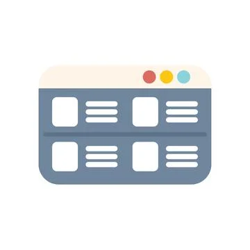 Website layout showing content management system interface Stockillustratie