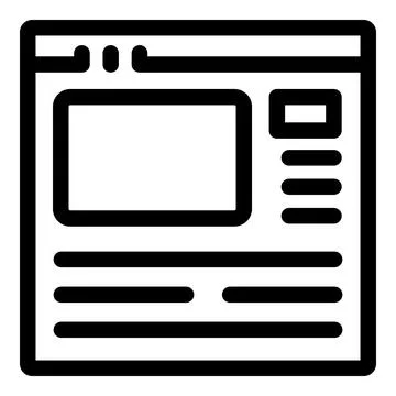 Website layout showing content, sidebar and browser window Illustrazione stock