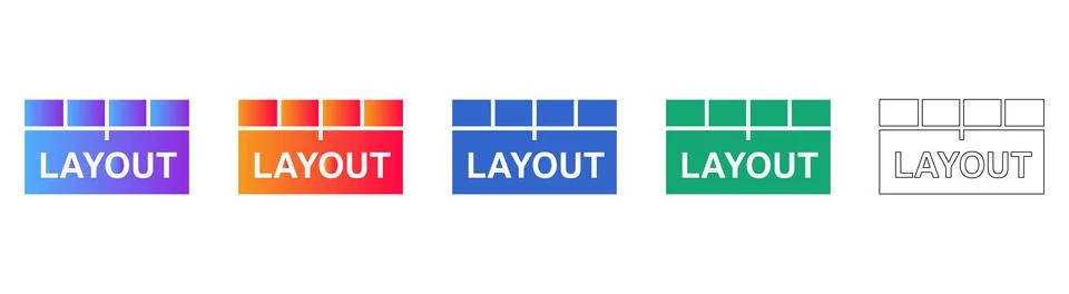 Website Layout Structure Icons Set Stock-Illustration