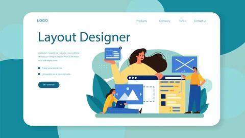 Website layout web banner or landing page. Web development 스톡 일러스트