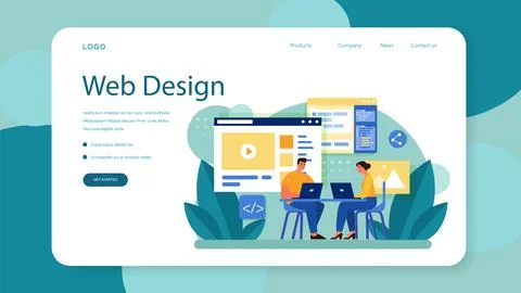 Website layout web banner or landing page. Web development イラスト素材