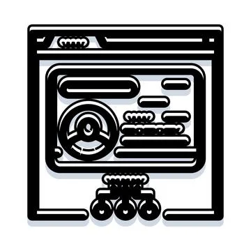 Website layout wireframe with browser interface concept Illustrazione stock