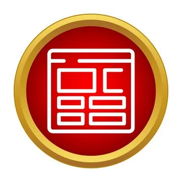 Website layout wireframe icon presenting user interface design Stock-Illustration