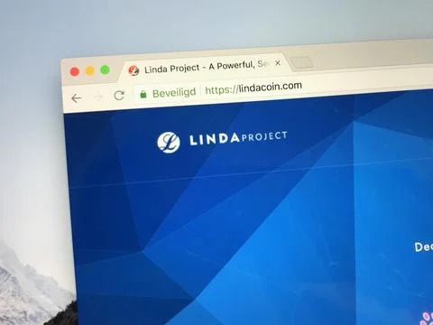 Website of Lindacoin Foto stock