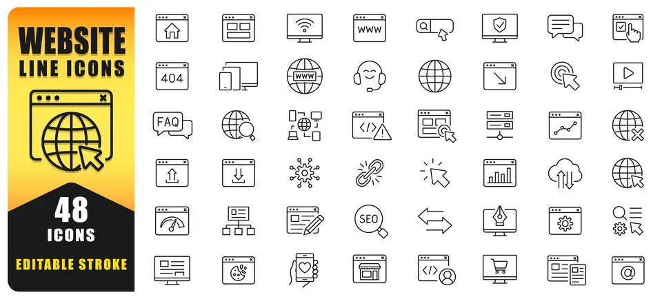 Website Line Icon Set イラスト素材