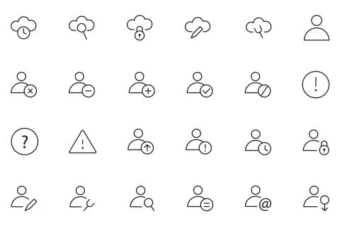 Website Line UI Icons Pack Stock Illustration