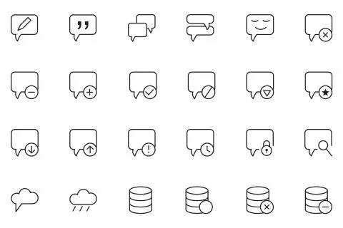 Website Line UI Icons Set Stock Illustration