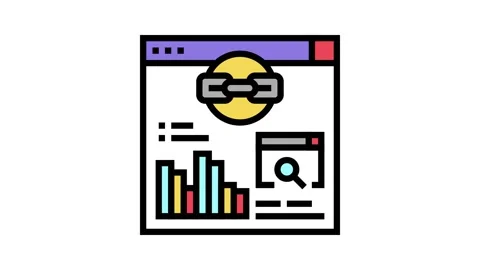 Website link analytics color icon animation 스톡 동영상 224013829