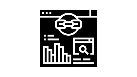 Website link analytics glyph icon animation Stock Footage 222806154