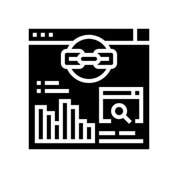 Website link analytics glyph icon vector illustration Stock Illustration
