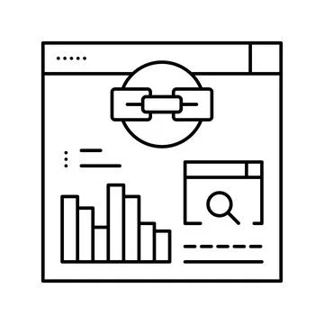 Website link analytics line icon vector illustration イラスト素材