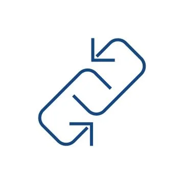 Website Link and Connectedness Icon with Chain Link Illustrazione stock