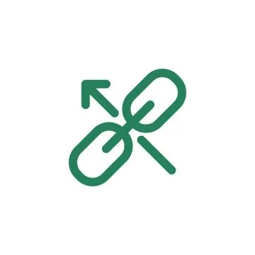 Website Link and Connectedness Icon with Chain Link Stock Illustration