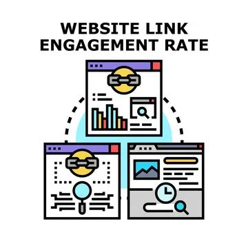 Website link engagement rate analysis computing concept Stock Illustration