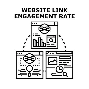Website link engagement rate analysis computing concept イラスト素材