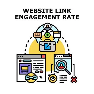 Website link engagement rate concept illustration 스톡 일러스트