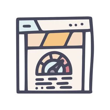 Website load speed color vector doodle simple icon Illustrazione stock