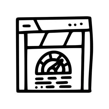 Website load speed line vector doodle simple icon Illustrazione stock