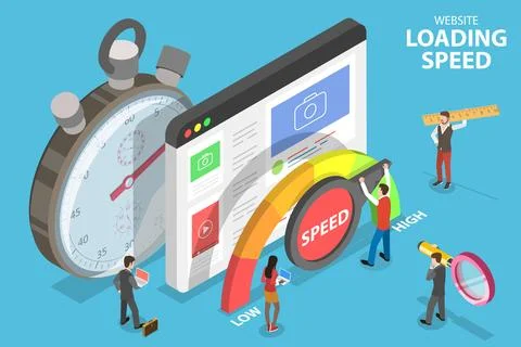 Website Loading Optimization, Page Speed and SEO. Stock Illustration