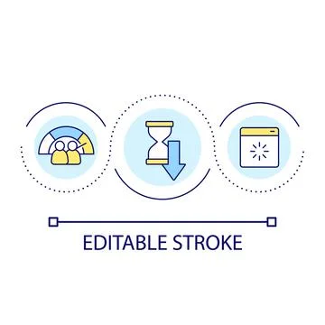 Website loading speed loop concept icon Stock Illustration