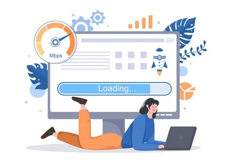 Website Loading Speed Optimization With Server, Web Programming, Mobile App D Stock Illustration