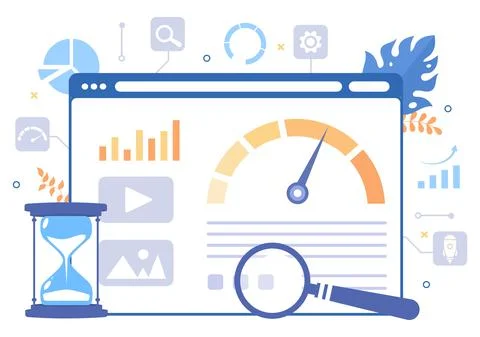 Website Loading Speed Optimization With Server, Web Programming, Mobile App D Stock Illustration