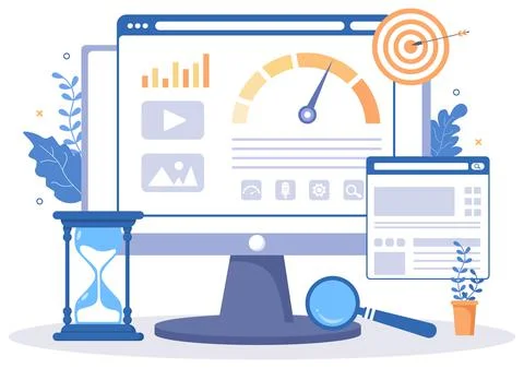 Website Loading Speed Optimization With Server, Web Programming, Mobile App D Stock Illustration