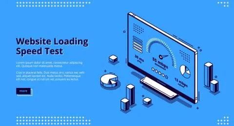 Website loading speed test vector banner Illustrazione stock
