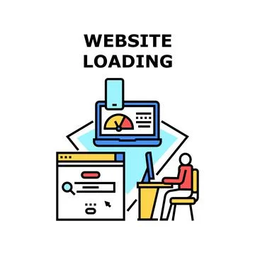 Website Loading Vector Concept Color Illustration Ilustración de archivo