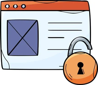 Website lock icon vector - secure https connection symbol Illustrazione stock