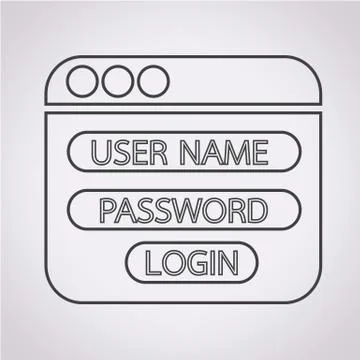 Website login form icon Stock Illustration