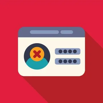 Website login form showing failed access attempt message Stock Illustration
