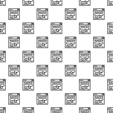 Website login page with cursor clicking seamless pattern Illustrazione stock