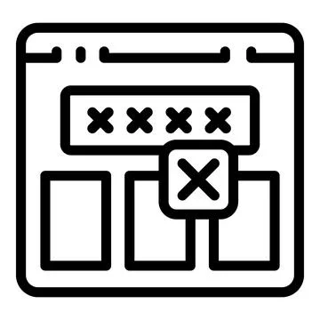 Website login showing invalid password error message Illustrazione stock