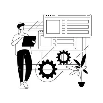 Website maintenance abstract concept vector illustration. Stock Illustration