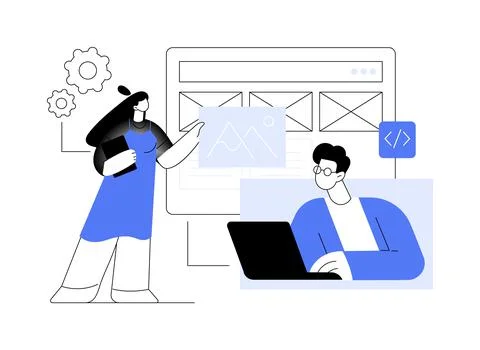 Website maintenance abstract concept vector illustration. Stock Illustration