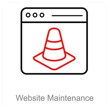 Website Maintenance and website construction icon concept Stock Illustration