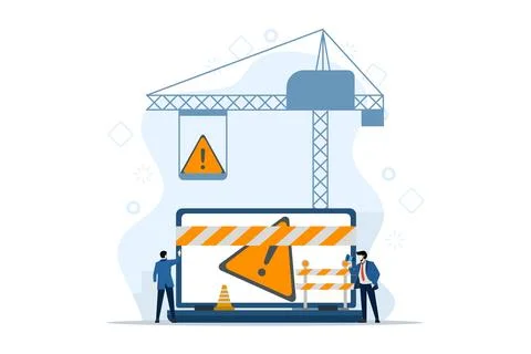 Website maintenance concept, coding and programming, in maintenance. Stock Illustration