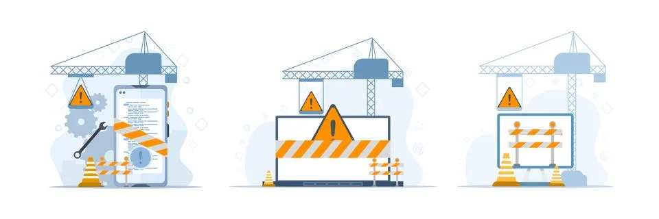 Website maintenance illustration set 库存插图