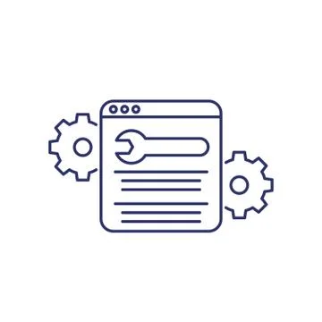 Website maintenance line vector icon 스톡 일러스트