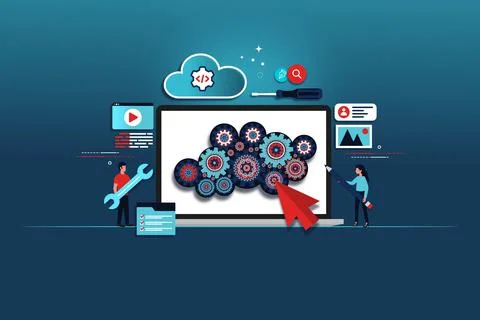 Website Maintenance - Webmasters - CMS Stock Illustration