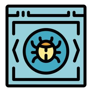 Website malware bug infecting system icon Stock Illustration