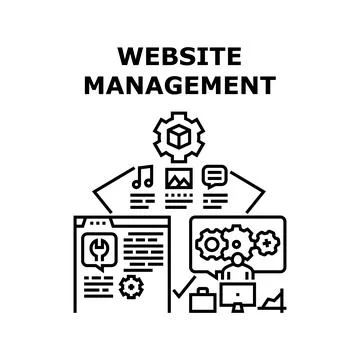 Website Management Vector Concept Illustration イラスト素材