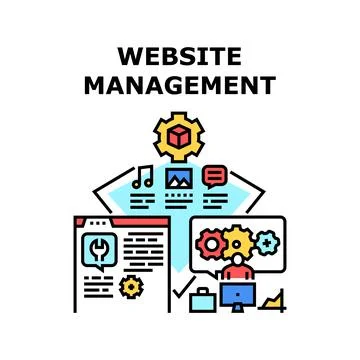 Website Management Vector Concept Illustration Illustrazione stock