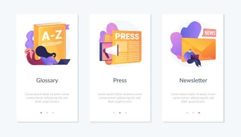 Website media elements app interface template. Stock Illustration